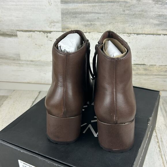 Naturalizer Women’s 11 Brown Leather Heeled Ankle Boot Weatherproof Bootie NWT - Picture 5 of 12